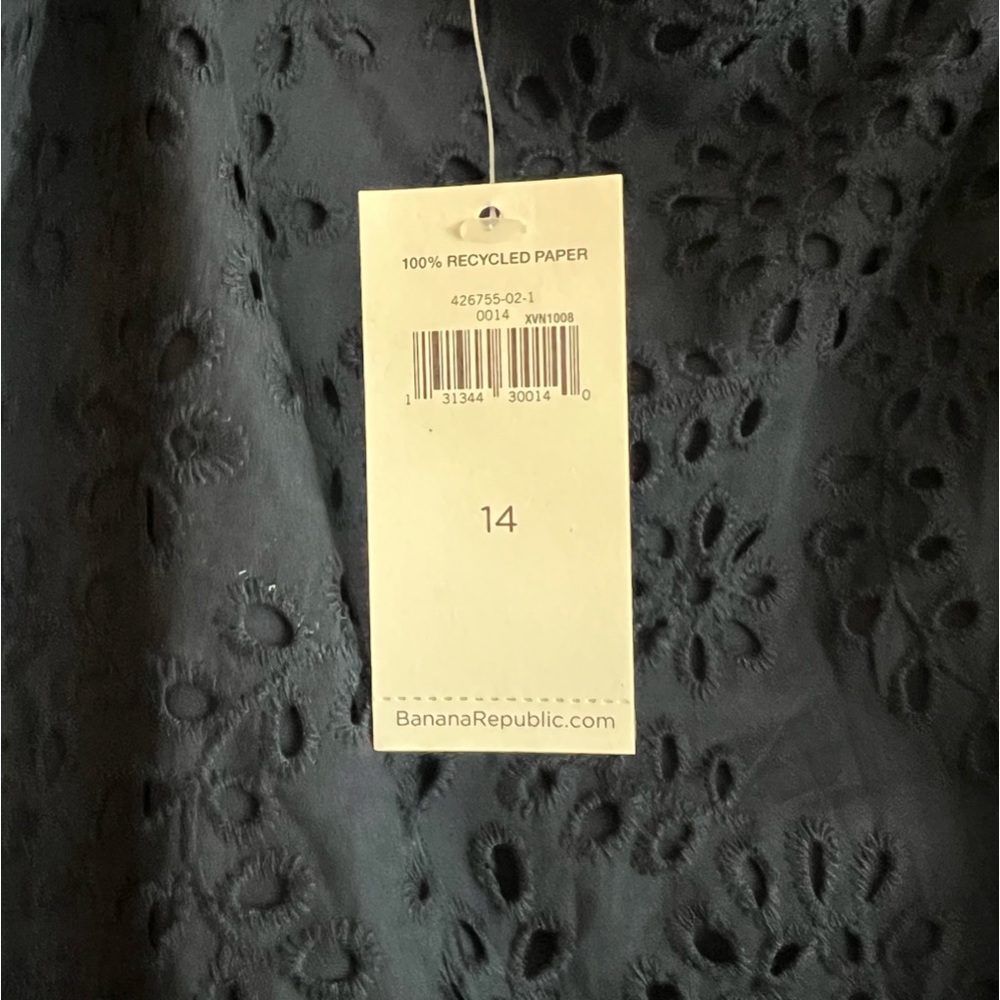 Banana Republic Navy Eyelet Midi Dress - Picture 6 of 9